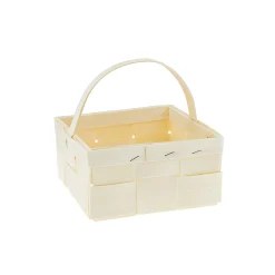 Ostern|Henkelkörbe|Spankorb mit Henkel natur, 15,5 x 15,5 cm