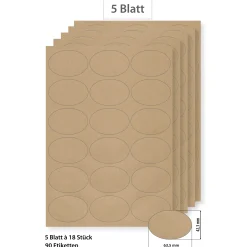 Apfel-, Birnen-, Quittenzeit|Etiketten Zum Beschriften|Steffis Etiketten 63,5 x 42,3 mm natur - 5 Blatt A4