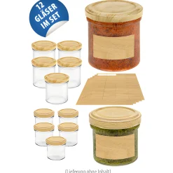 Pesto|Gewürze Und Kräuter|Sturzglas Set, 12 Gläser