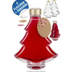 Winter|Weihnachtliche Gläser & Flaschen|Tannenbaum 200 ml, 4er Set
