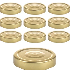 Twist-Off-Deckel Deep|TO 66 Deep gold past. mit Button, 10 Stück