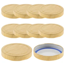 Blueseal Deckel|Twist-Off-Deckel Deep|TO 82 Deep Holzdekor matt past. BLUESEAL, 10 Stück