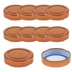 Blueseal Deckel|Twist-Off-Deckel Deep|TO 58 Deep kupfer past. BLUESEAL, 10 Stück