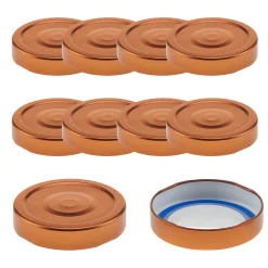 Blueseal Deckel|Twist-Off-Deckel Deep|TO 66 Deep kupfer past. mit Button BLUESEAL, 10 Stück