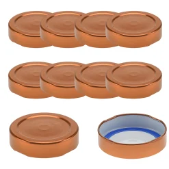 Blueseal Deckel|Twist-Off-Deckel Deep|TO 58 Deep kupfer past. mit Button BLUESEAL, 10 Stück