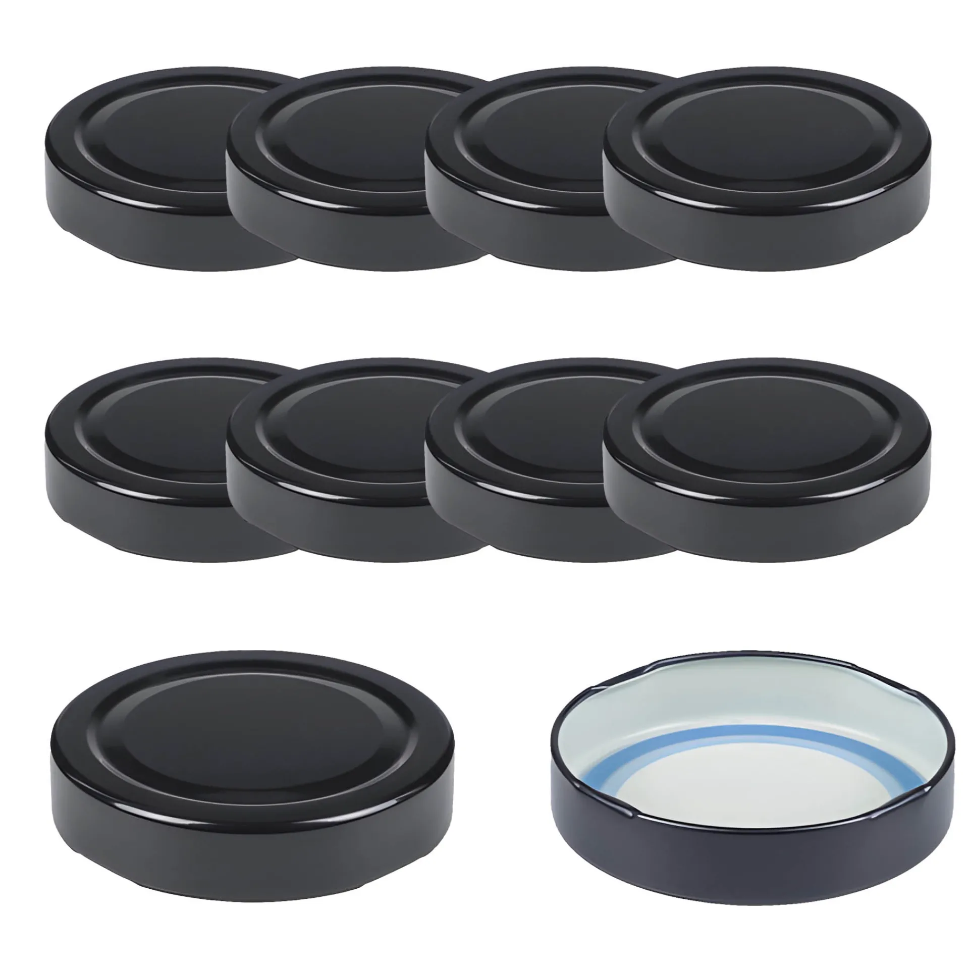 Pesto|Blueseal Deckel|TO 66 Deep schwarz für Kaltabfüllung BLUESEAL, 10 Stück