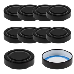 Blueseal Deckel|Twist-Off-Deckel Deep|TO 58 Deep schwarz matt past. BLUESEAL, 10 Stück