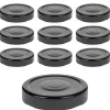 Twist-Off-Deckel Deep|TO 66 Deep schwarz past. mit Button, 10 Stück