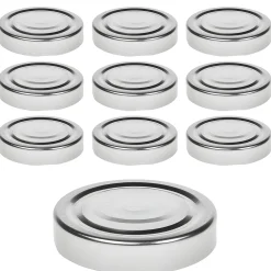 Twist-Off-Deckel Deep|TO 66 Deep silber past. mit Button, 10 Stück