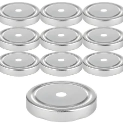 Feiern Und Feste|Trinkhalmdeckel|TO 82 Deep Trinkhalmdeckel silber, Loch Ø 13 mm, 10 Stück
