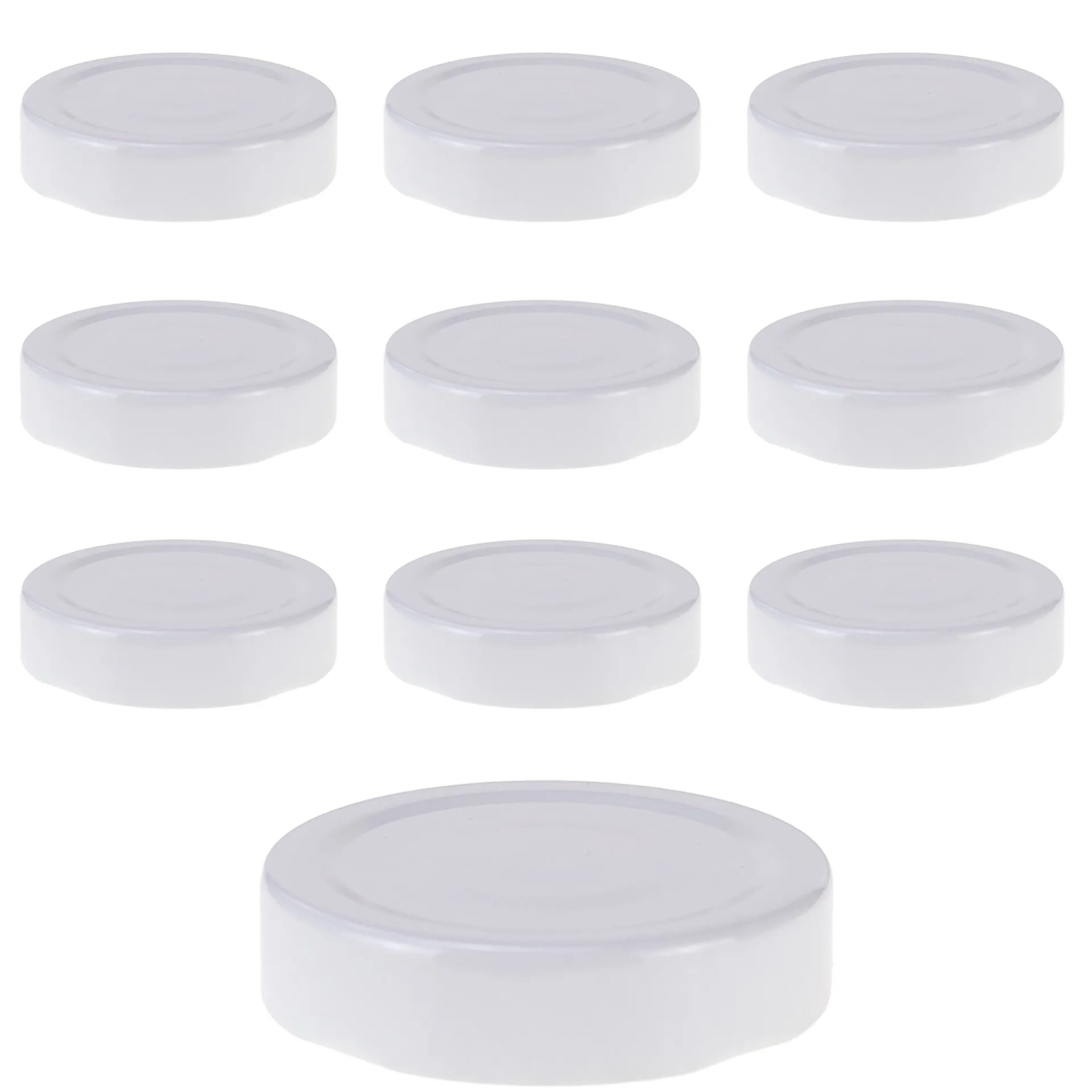 Twist-Off-Deckel Deep|TO 58 Deep weiß past. mit Button, 10 Stück
