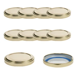 Blueseal Deckel|Twist-Off-Deckel|TO  82 gold für Kaltabfüllung BLUESEAL, 10 Stück