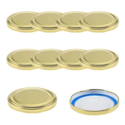 Blueseal Deckel|Twist-Off-Deckel|TO  77 gold für Kaltabfüllung BLUESEAL, 10 Stück