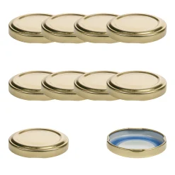 Blueseal Deckel|Twist-Off-Deckel|TO  48 gold past. BLUESEAL, 10 Stück