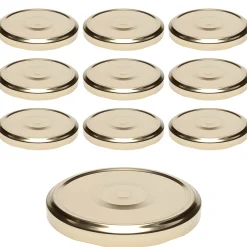 Twist-Off-Deckel|TO  82 gold past. mit Button, 10 Stück