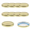 Blueseal Deckel|Twist-Off-Deckel|TO  82 gold ster. mit Button BLUESEAL, 10 Stück