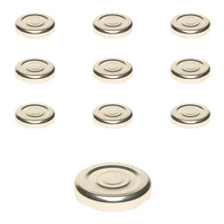 Twist-Off-Deckel|Twist-Off-Deckel|TO  43 gold ster. mit Button, 10 Stück