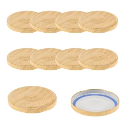 Blueseal Deckel|Twist-Off-Deckel|TO  70 Holzdekor matt past. mit Button BLUESEAL, 10 Stück