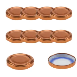 Blueseal Deckel|Twist-Off-Deckel|TO  48 kupfer past. BLUESEAL, 10 Stück