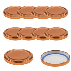 Blueseal Deckel|Twist-Off-Deckel|TO  82 kupfer past. BLUESEAL, 10 Stück