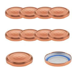 Blueseal Deckel|Twist-Off-Deckel|TO 63 kupfer past. mit Button BLUESEAL, 10 Stück