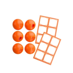 Gewürzmühlen, Streuverschlüsse|Deckel-Sets|TO 38 Multikappe 6er plus 12 Etiketten, orange