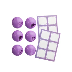 Gewürzmühlen, Streuverschlüsse|Deckel-Sets|TO 38 Multikappe 6er plus 12 Etiketten, flieder