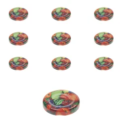 Twist-Off-Deckel|Twist-Off-Deckel|TO  43 Obstdekor past. mit Button, 10 Stück