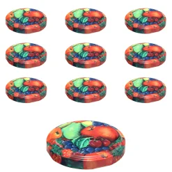 Twist-Off-Deckel|TO  58 Obstdekor past. mit Button, 10 Stück