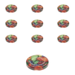 Twist-Off-Deckel|Twist-Off-Deckel|TO  48 Obstdekor past. mit Button, 10 Stück