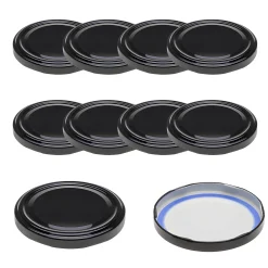 Aufstriche Und Dips|Blueseal Deckel|TO  82 schwarz für Kaltabfüllung BLUESEAL, 10 Stück