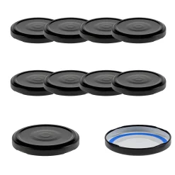 Pesto|Blueseal Deckel|TO  66 schwarz matt für Kaltabfüllung mit Button BLUESEAL, 10 Stück
