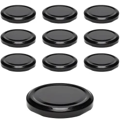 Twist-Off-Deckel|TO  63 schwarz past., 10 Stück