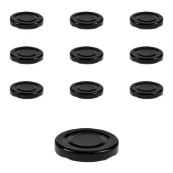 Twist-Off-Deckel|Twist-Off-Deckel|TO  48 schwarz past., 10 Stück