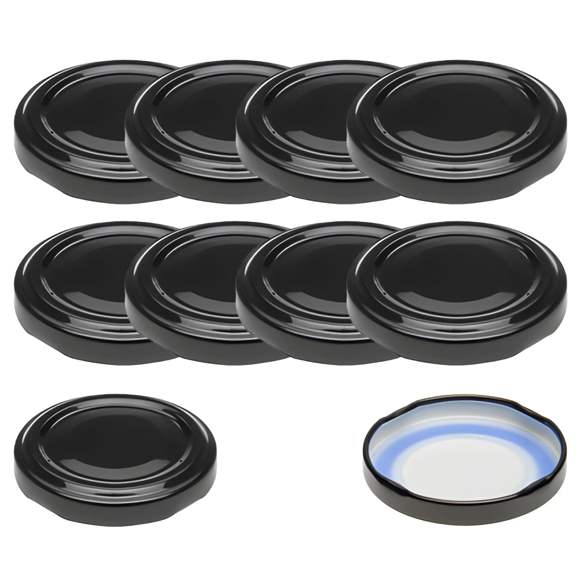 Blueseal Deckel|Twist-Off-Deckel|TO 48 schwarz past. BLUESEAL, 10 Stück