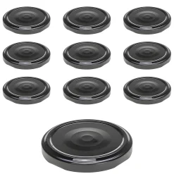Twist-Off-Deckel|Twist-Off-Deckel|TO  66 schwarz past. mit Button, 10 Stück
