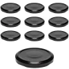 Twist-Off-Deckel|TO  63 schwarz past. mit Button, 10 Stück