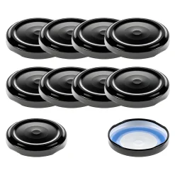 Blueseal Deckel|Twist-Off-Deckel|TO  48 schwarz ster. mit Button BLUESEAL, 10 Stück