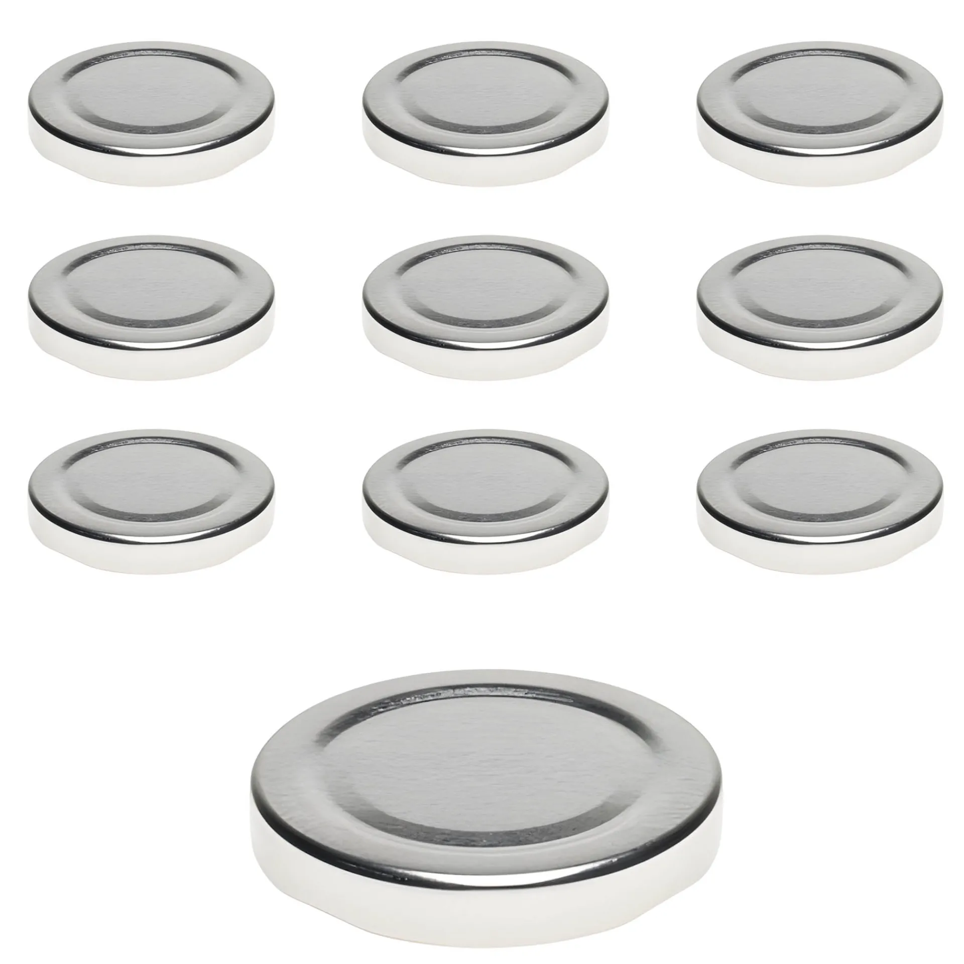 Twist-Off-Deckel|TO 58 silber past., 10 Stück