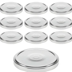 Twist-Off-Deckel|TO  82 silber ster. mit Button, 10 Stück