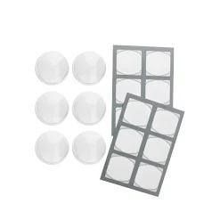 Gewürzmühlen, Streuverschlüsse|Deckel-Sets|TO 38 Streuerkappe 6er plus 12 Etiketten, transparent