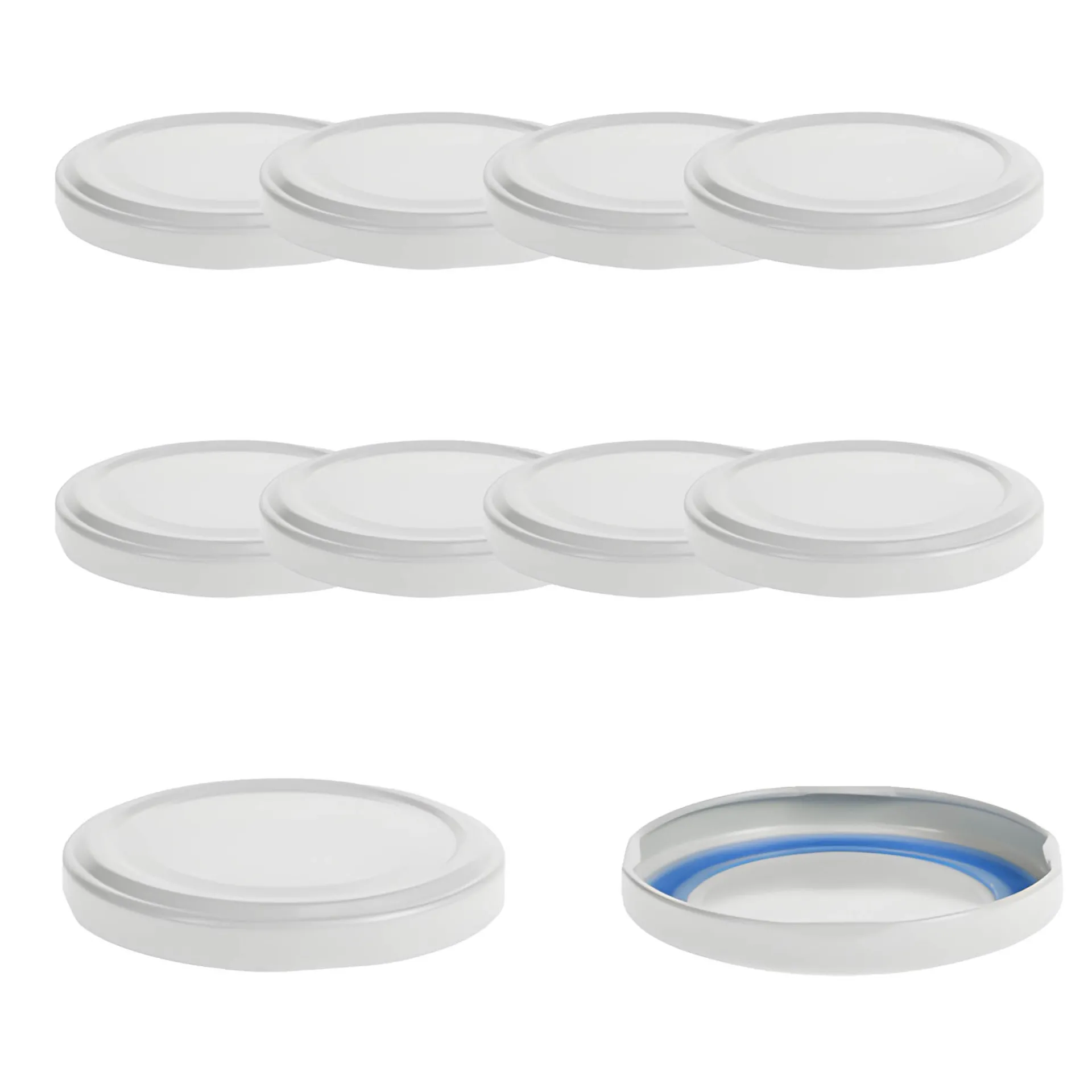 Blueseal Deckel|Twist-Off-Deckel|TO 70 weiß für Kaltabfüllung BLUESEAL, 10 Stück