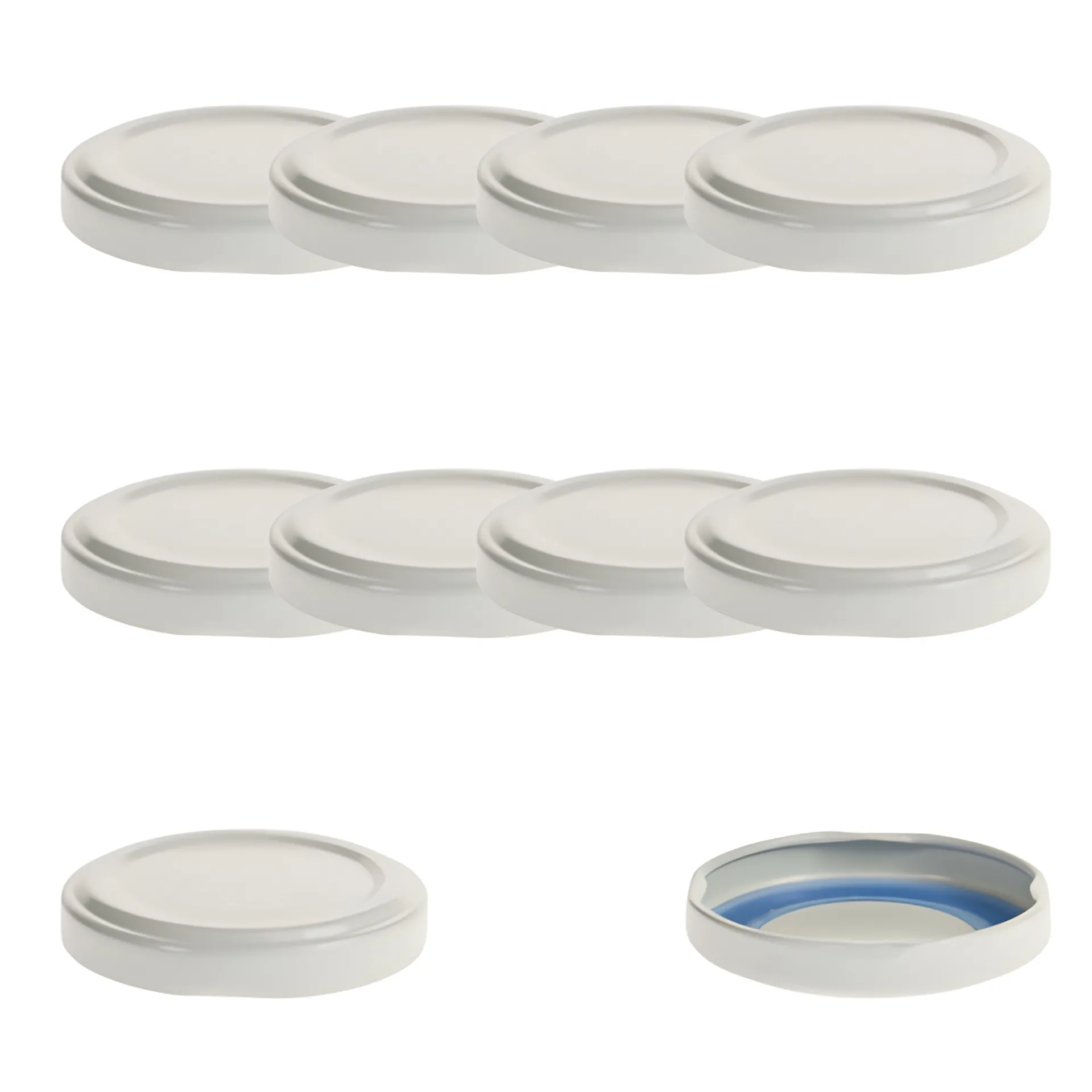 Blueseal Deckel|Twist-Off-Deckel|TO 48 weiß past. BLUESEAL, 10 Stück