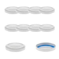 Blueseal Deckel|Twist-Off-Deckel|TO  58 weiß past. mit Button BLUESEAL, 10 Stück