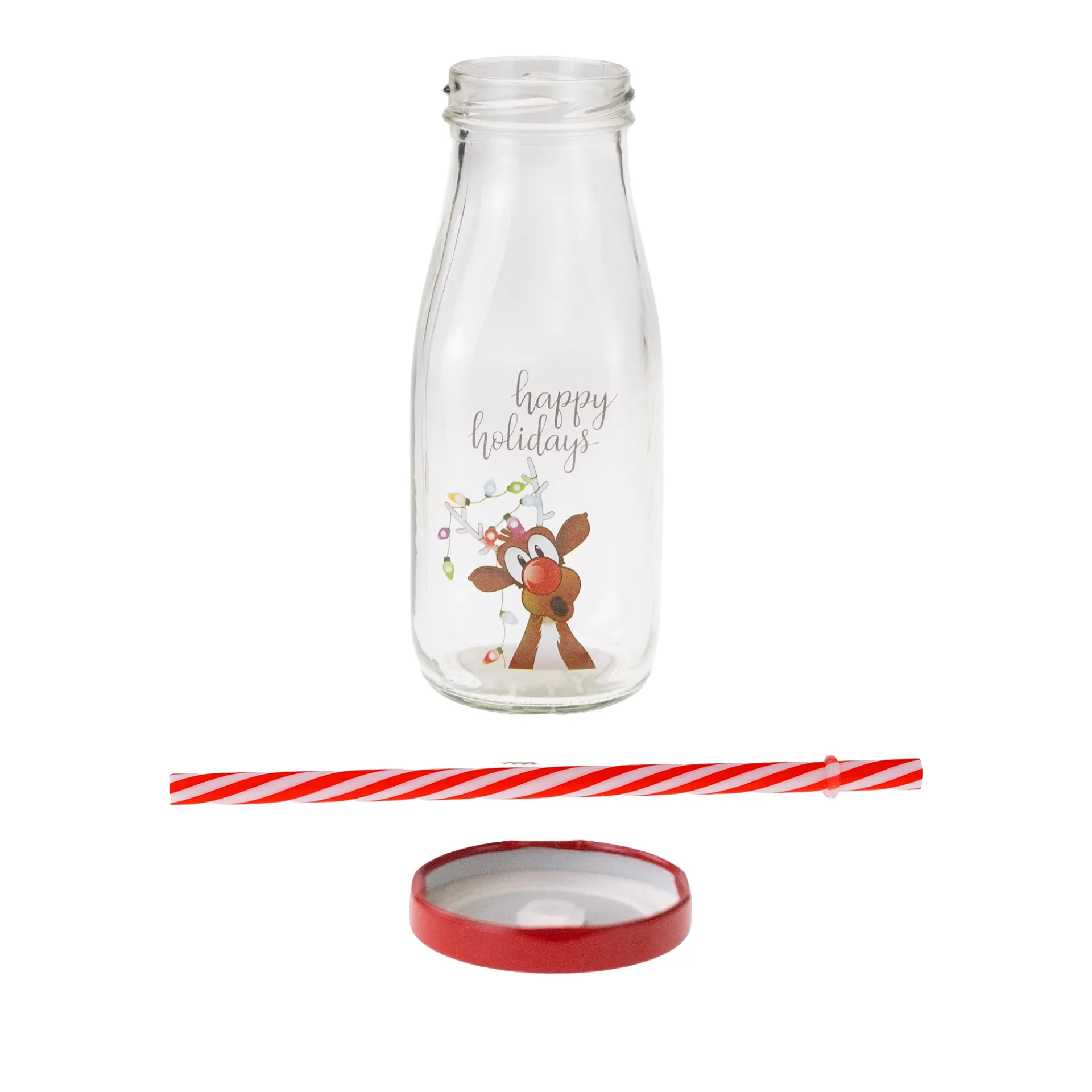 Feiern Und Feste|Winter|Trinkhalmflasche 'Rentier' 300 ml