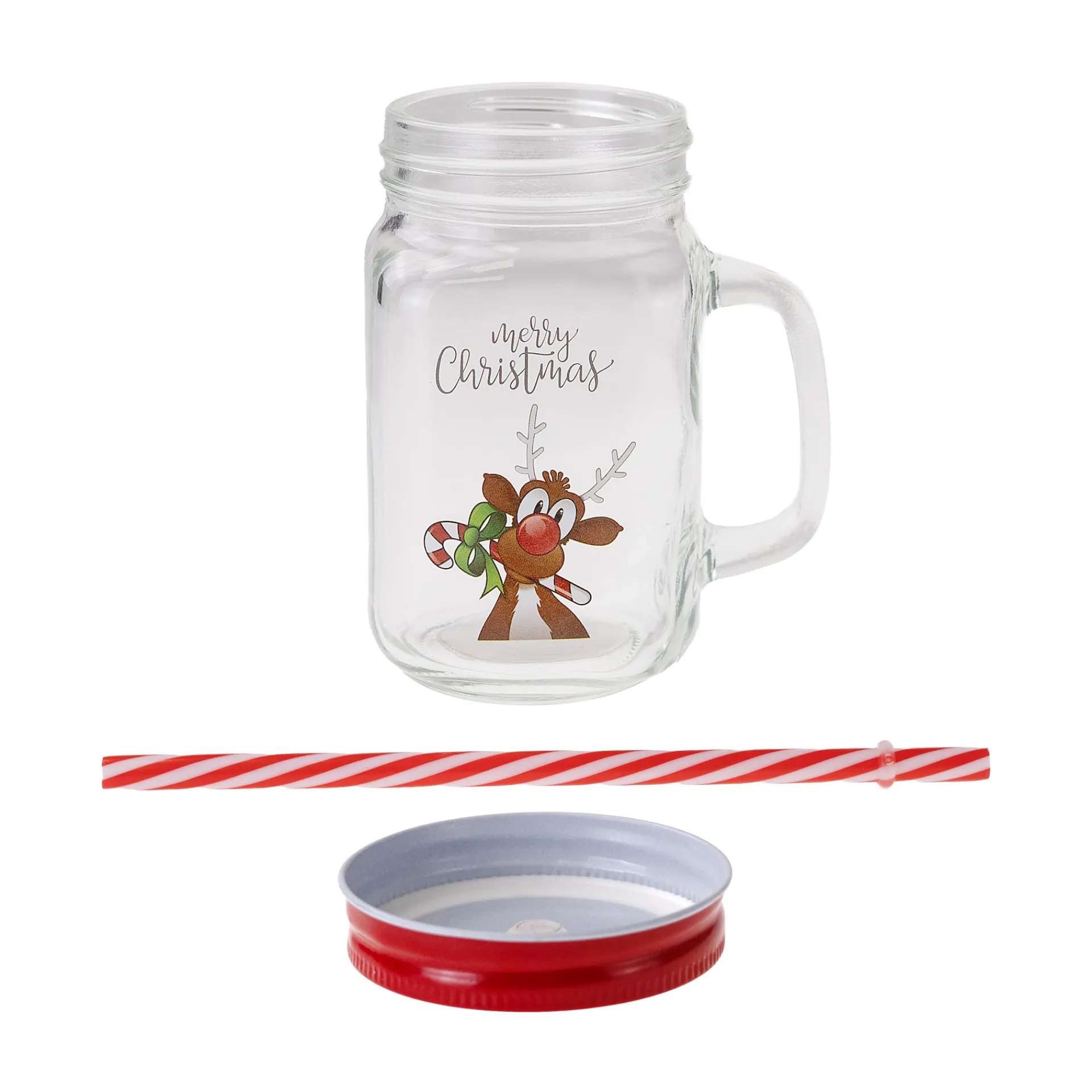 Feiern Und Feste|Winter|Trinkhalmglas 'Rentier' 500 ml