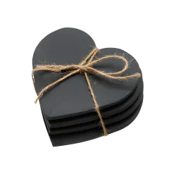 Hochzeit|Liebe|Untersetzer aus Schiefer 'Herz', 10 x 10 cm, 4 Stück