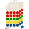 Zum Aufkleben|Etiketten Zum Beschriften|Vielzweck-Etiketten 'Punkte in 5 Farben' Ø 16 mm, 84 Stück