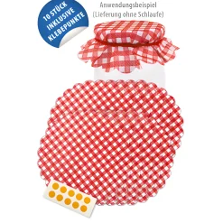 Erdbeerzeit|Deckchen|Vliesdeckchen Ø 135 mm rot kariert, 10 Stück