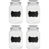 Gläser-Sets|Komplett-Sets|Vorratsglas 1200 ml beschreibbar mit Glasdeckel, 4er Pack